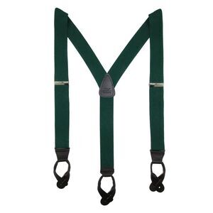 CTM Men's Elastic Button End Dress Suspenders with Silver Hardware